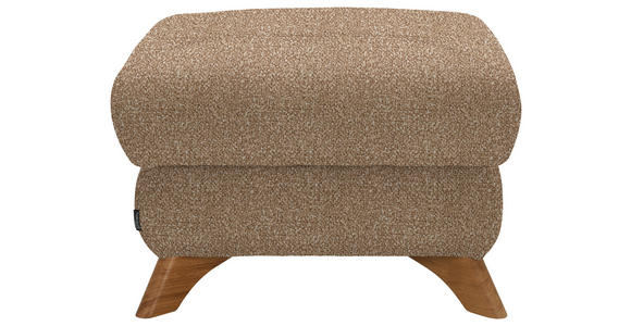 HOCKER Bouclé Hellbraun - Hellbraun/Eichefarben, MODERN, Holz/Textil (65/47/65cm) - Valnatura