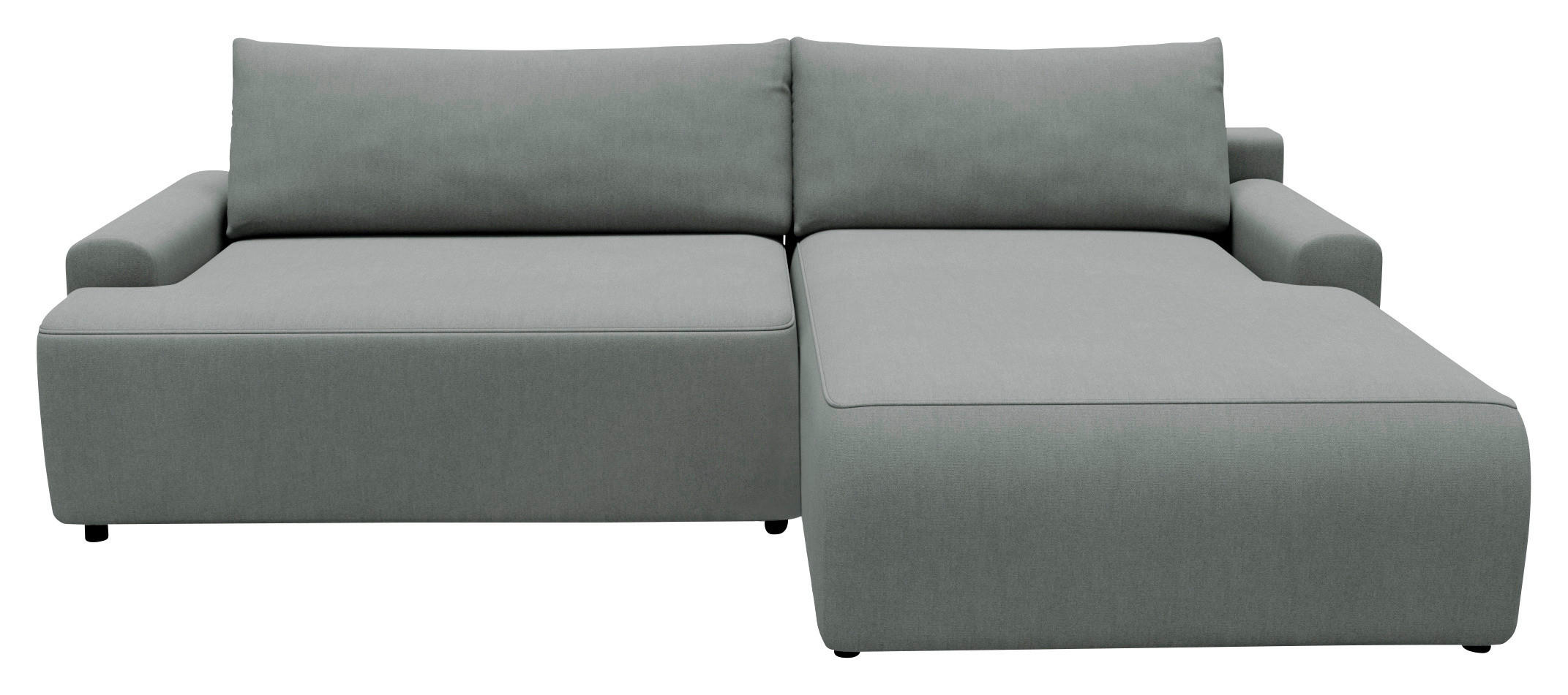 ECKSCHLAFSOFA in Struktur Grau  - Schwarz/Grau, Modern, Kunststoff/Textil (253/167cm) - Trendmanufaktur