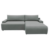 ECKSCHLAFSOFA in Struktur Grau  - Schwarz/Grau, Modern, Kunststoff/Textil (253/167cm) - Trendmanufaktur