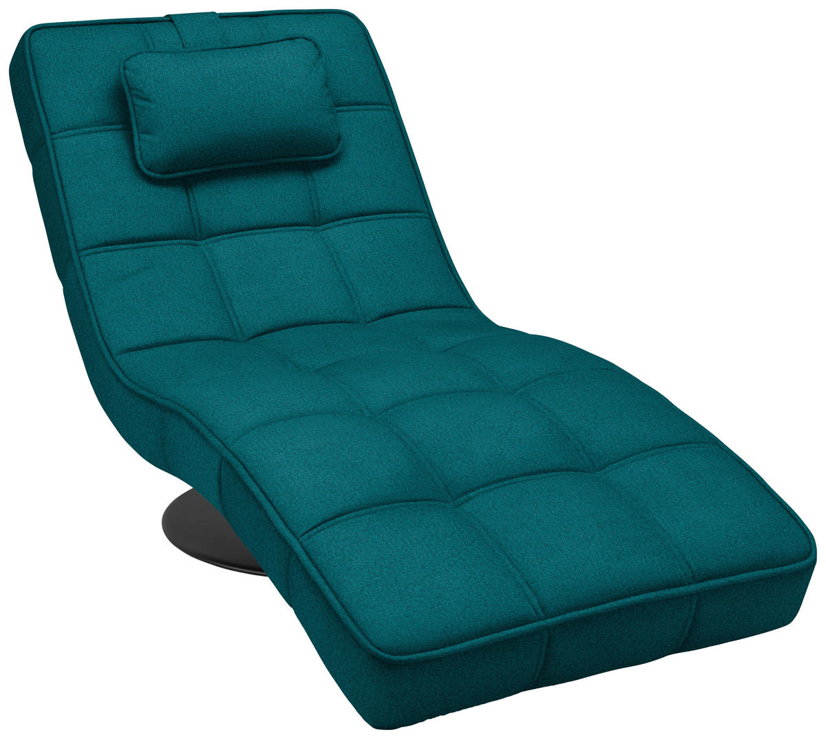 LIGGFÅTÖLJ i vävt tyg petrol  - petrol/svart, Design, metall/textil (74/86/162cm) - Livetastic