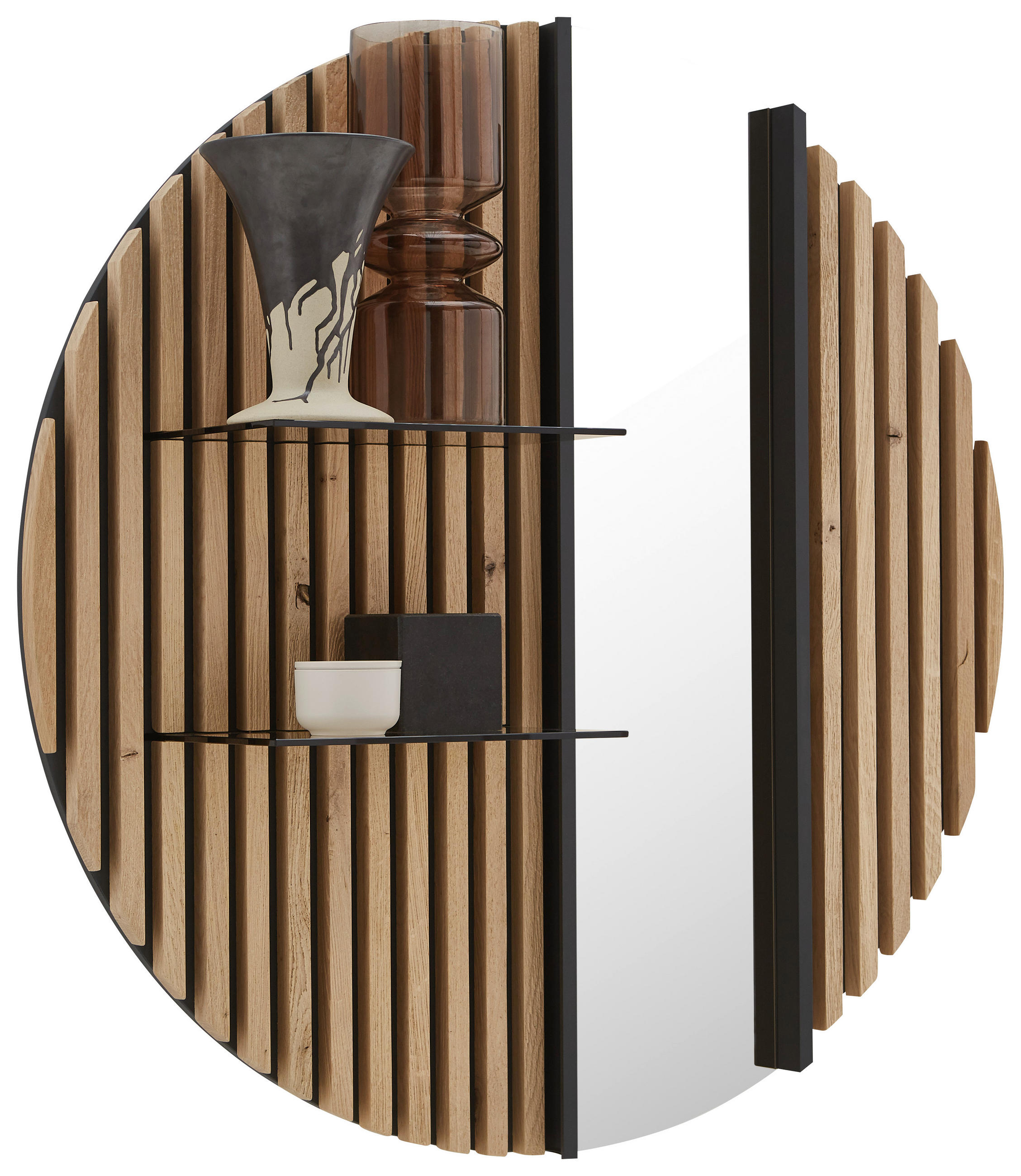 WANDSPIEGEL 102/102/24 cm  - Eichefarben, Design, Glas/Holz (102/102/24cm) - Johann Jakob