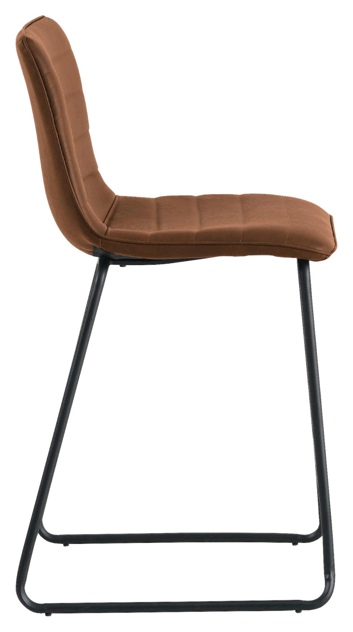 BARHOCKER-SET Lederlook Cognac Stahl  - Cognac/Schwarz, KONVENTIONELL, Kunststoff/Textil (49/98/54,5cm) - MID.YOU