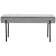 HOCKERBANK 100/45/35 cm Samt Grau, Schwarz  - Schwarz/Grau, MODERN, Textil/Metall (100/45/35cm) - Novel