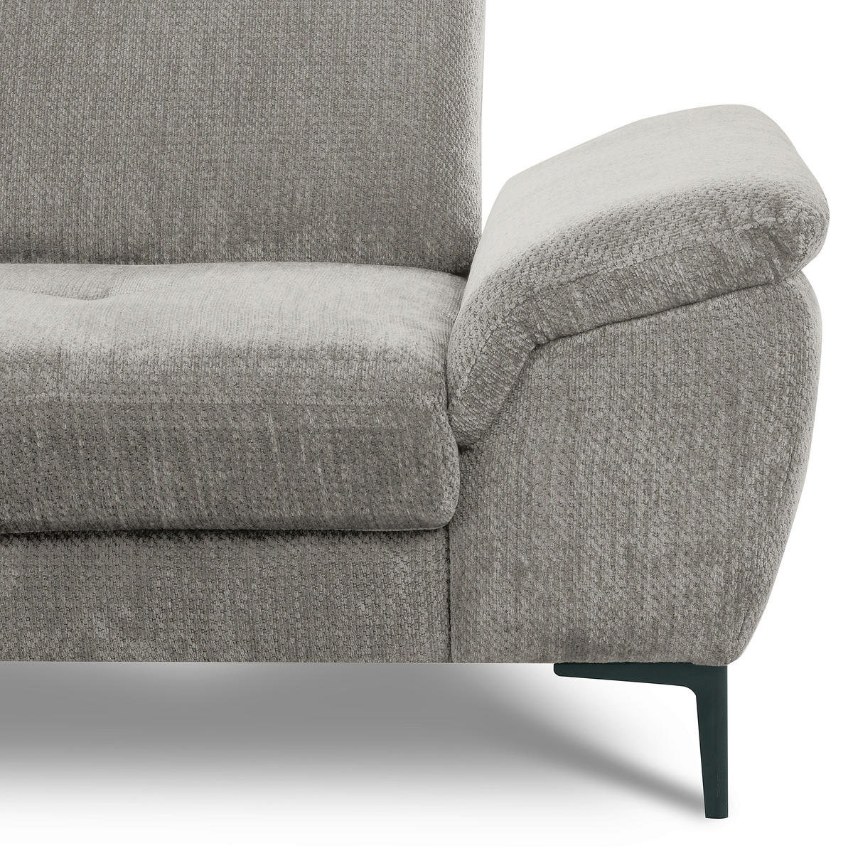ECKSOFA  Webstoff Grau  - Schwarz/Grau, Design, Textil/Metall (195/268cm) - Livetastic