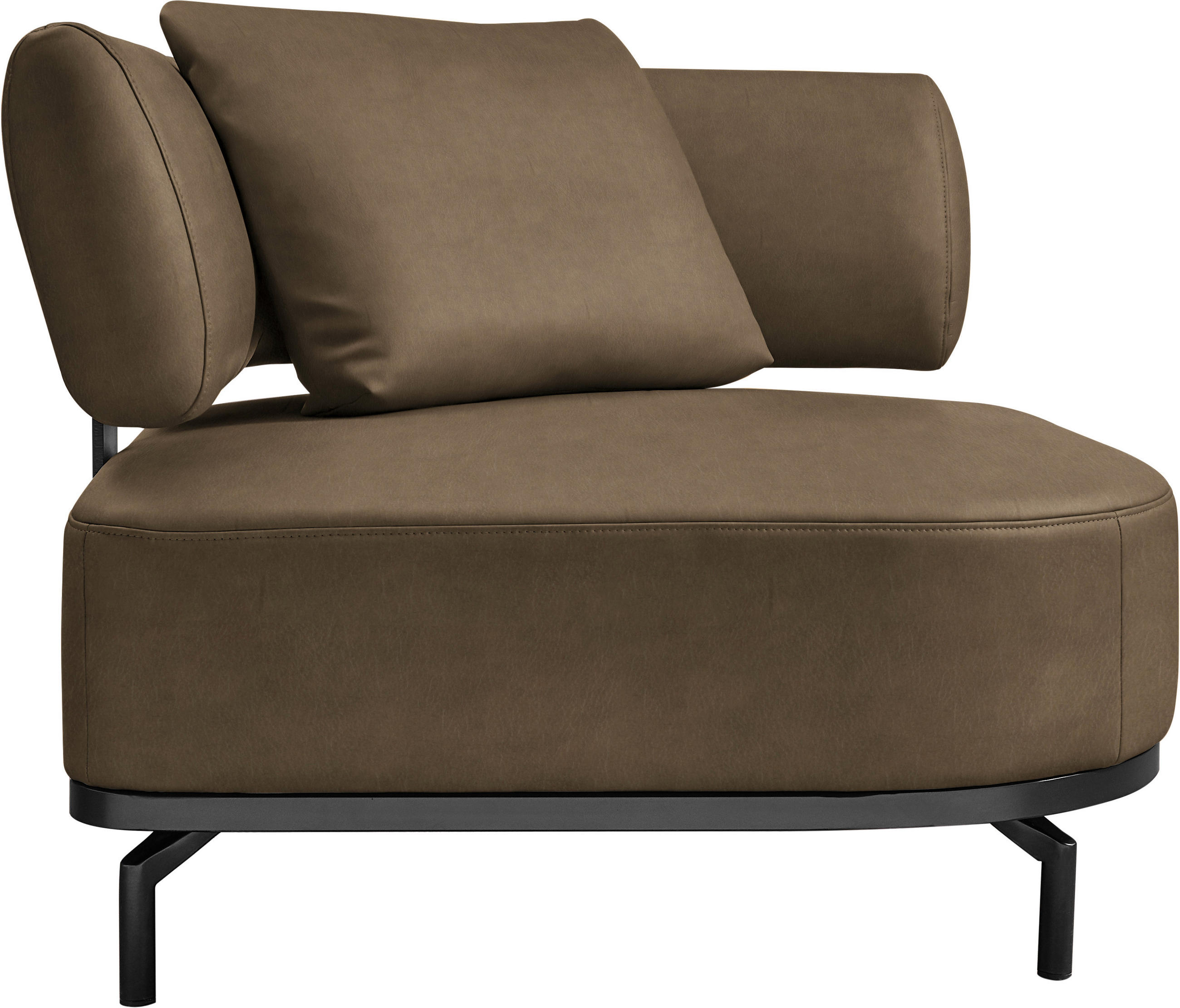 SESSEL in Echtleder Braun  - Schwarz/Braun, Design, Leder/Metall (98/85/98cm) - Dieter Knoll