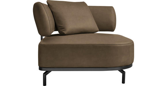 SESSEL in Echtleder Braun  - Schwarz/Braun, Design, Leder/Metall (98/85/98cm) - Dieter Knoll