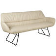 SITZBANK 201,5/87/67,5 cm Echtleder Schwarz, Beige  - Beige/Schwarz, Design, Leder/Metall (201,5/87/67,5cm) - Dieter Knoll