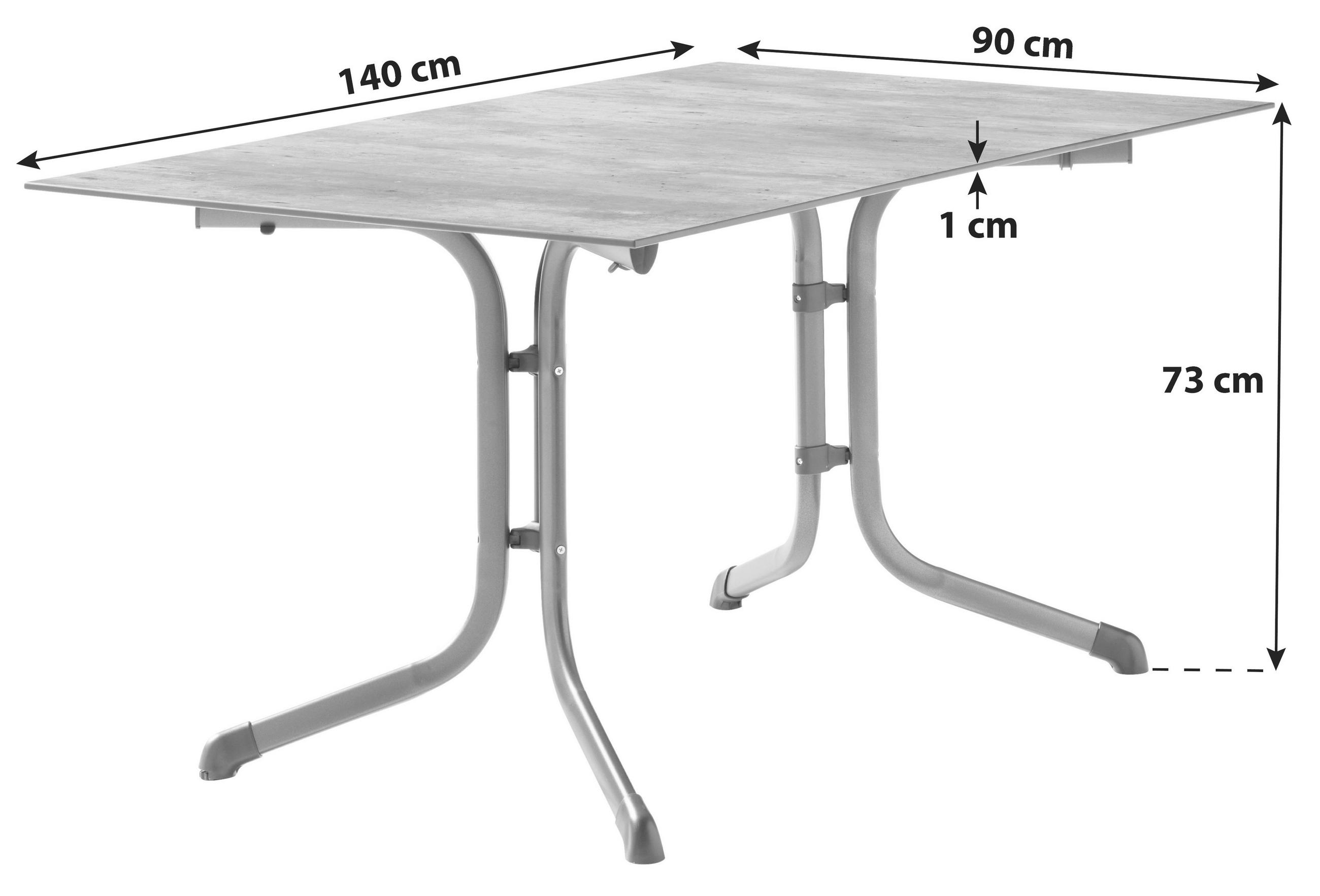 GARTENTISCH Holzwerkstoff Anthrazit, Grau rechteckig  - Anthrazit/Grau, MODERN, Holzwerkstoff/Metall (140/90/73cm) - Sieger