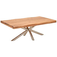 COUCHTISCH Akazie teilmassiv 120/45/70 cm rechteckig Naturfarben  - Naturfarben, Design, Holz/Metall (120/45/70cm) - Livetastic