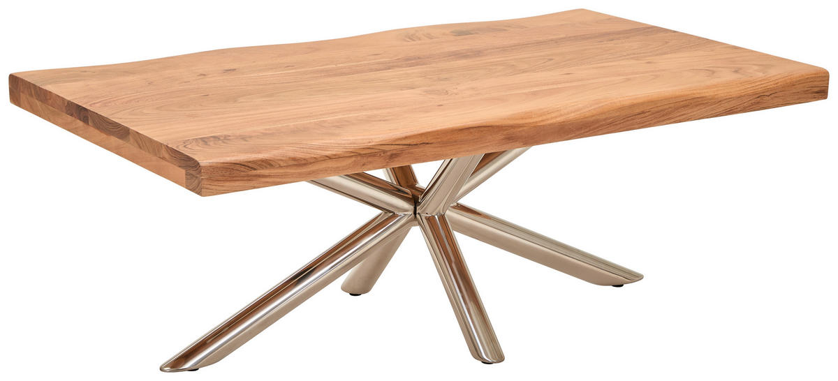 COUCHTISCH Akazie teilmassiv 120/45/70 cm rechteckig Naturfarben  - Naturfarben, Design, Holz/Metall (120/45/70cm) - Livetastic