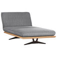 OTTOMANE Palermo in Webstoff Eichefarben, Hellgrau  - Eichefarben/Beige, Design, Holz/Textil (114/92/165cm) - Dieter Knoll