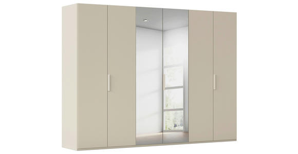 DREHTÜRENSCHRANK 301/223/61 cm,  in Champagner, 6-türig  - Champagner, Basics, Glas/Holzwerkstoff (301/223/61cm) - Novel