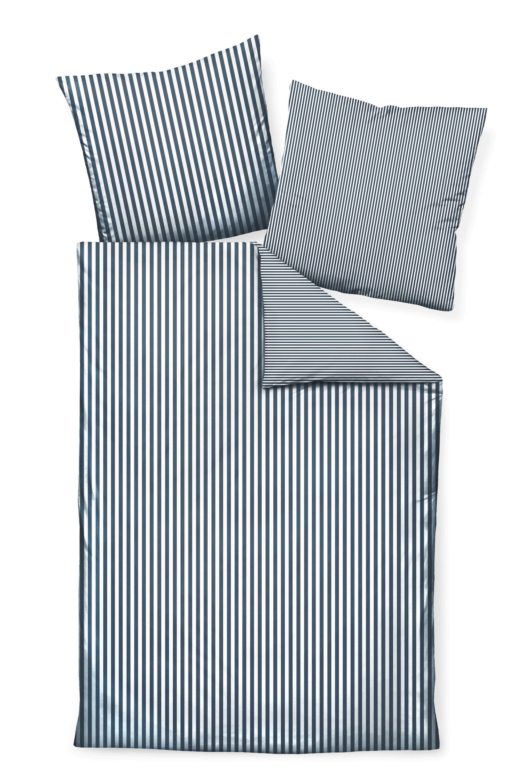 BETTWÄSCHE 135/200 cm Makosatin  - Türkis/Blau, Basics, Textil (135/200cm) - Janine