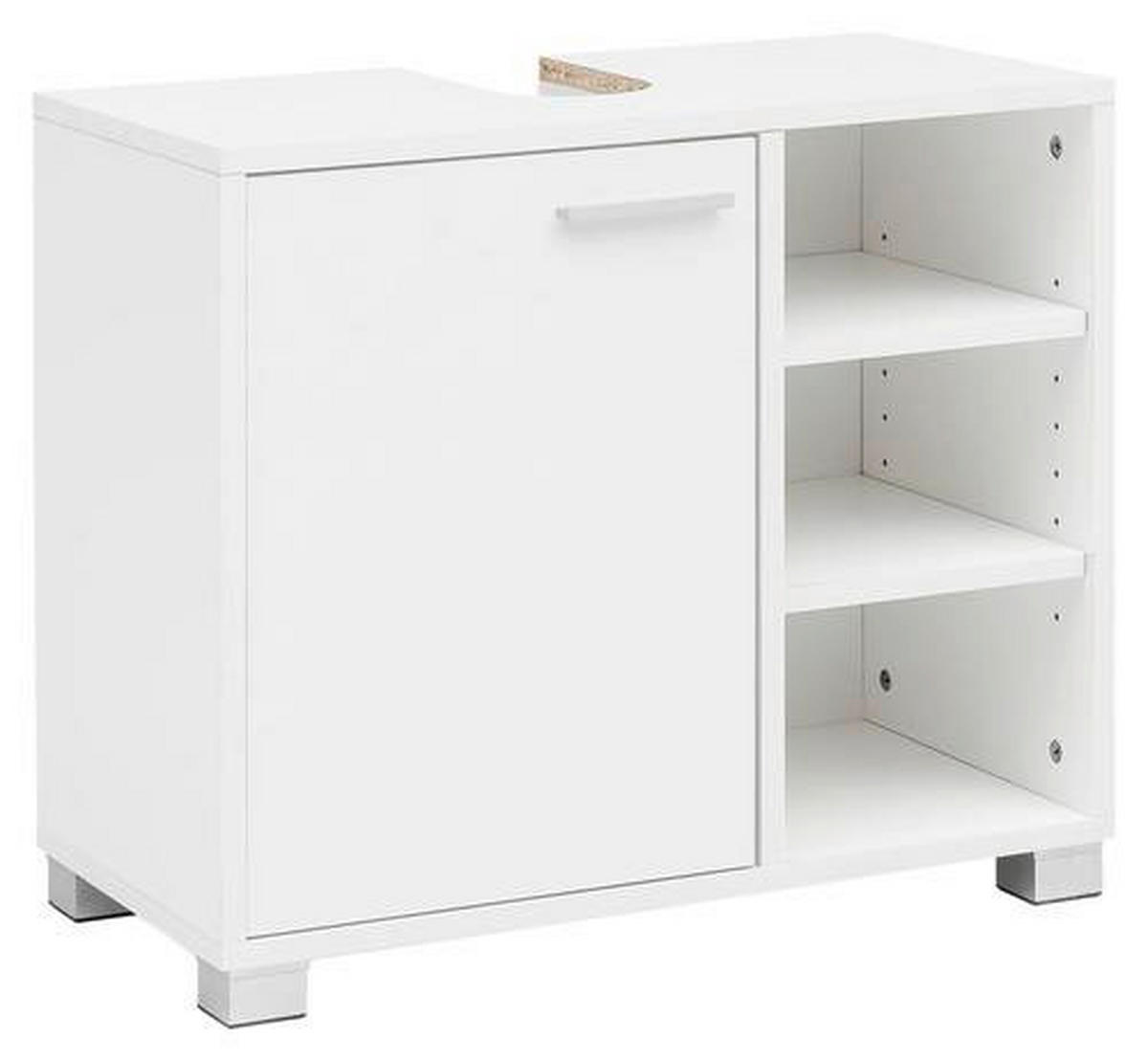 WASCHBECKENUNTERSCHRANK 60/55/32 cm  - Alufarben/Weiß, Basics, Holzwerkstoff (60/55/32cm) - MID.YOU