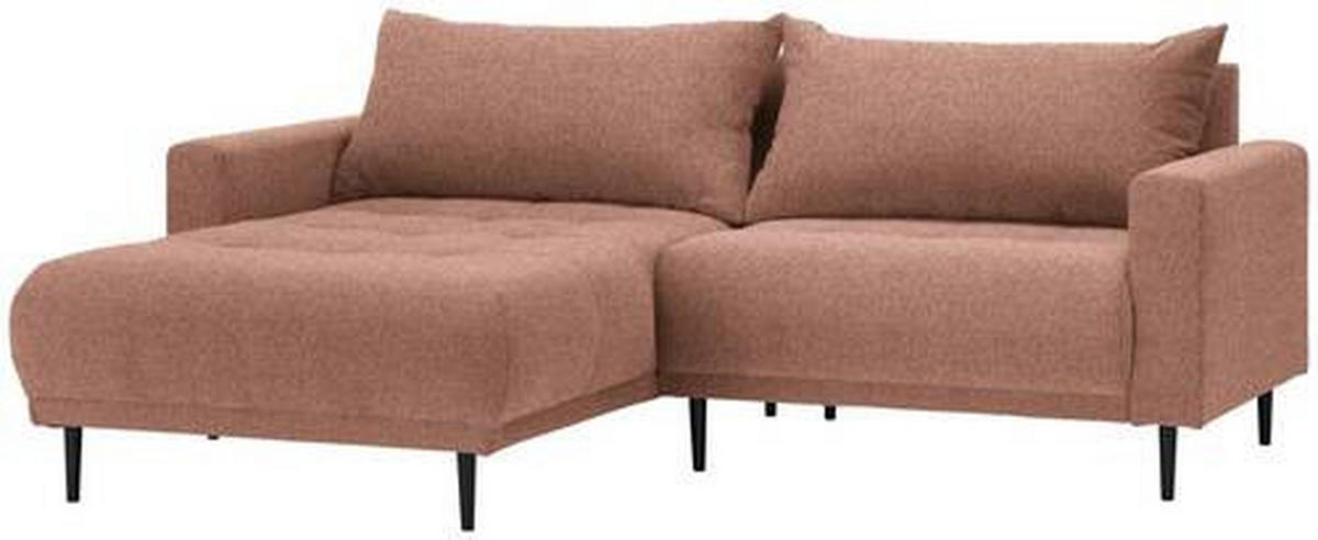 ECKSOFA in Flachgewebe Dunkelorange  160/215 cm  - Dunkelorange/Schwarz, Design, Holz/Textil (160/215cm) - Stylife
