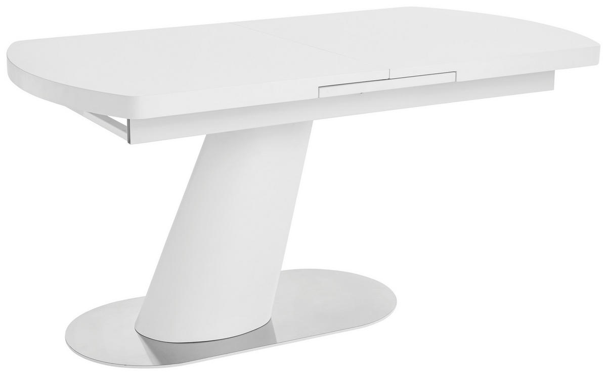 STOL ZA BLAGOVAONICU  bijela, boje oplemenjenog čelika  metal, drvni materijal      - bijela/boje oplemenjenog čelika, Moderno, drvni materijal/metal (160-200/90/76cm) - Livetastic