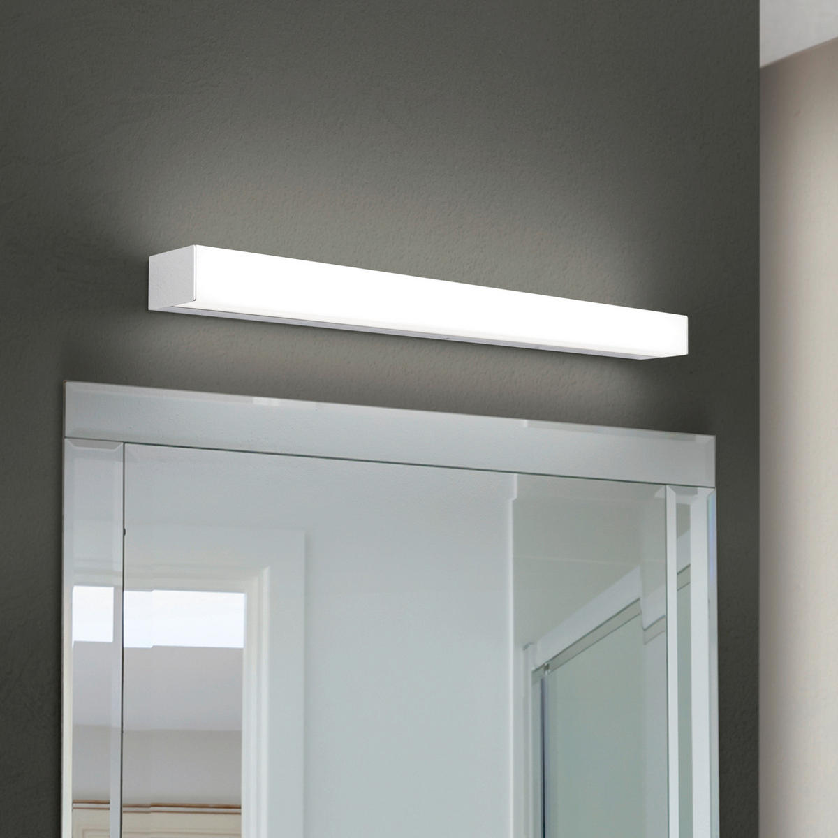 SPIEGELLEUCHTE Horizon   - Chromfarben/Weiß, KONVENTIONELL, Kunststoff/Metall (60/4/5,8cm)