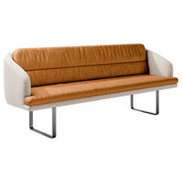 SITZBANK 255/89/68 cm Velours, Flachgewebe Beige, Rostfarben Metall  - Rostfarben/Beige, Design, Textil/Metall (255/89/68cm) - Dieter Knoll