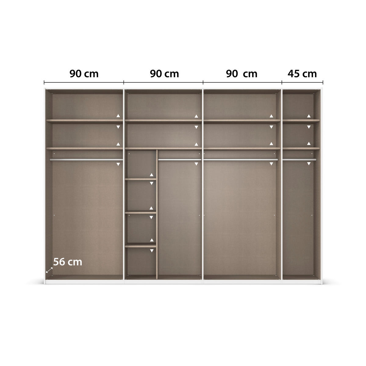 SCHWEBETÜRENSCHRANK in Graphitfarben  - Graphitfarben, Design, Glas/Holzwerkstoff (316/223/68cm) - Xora