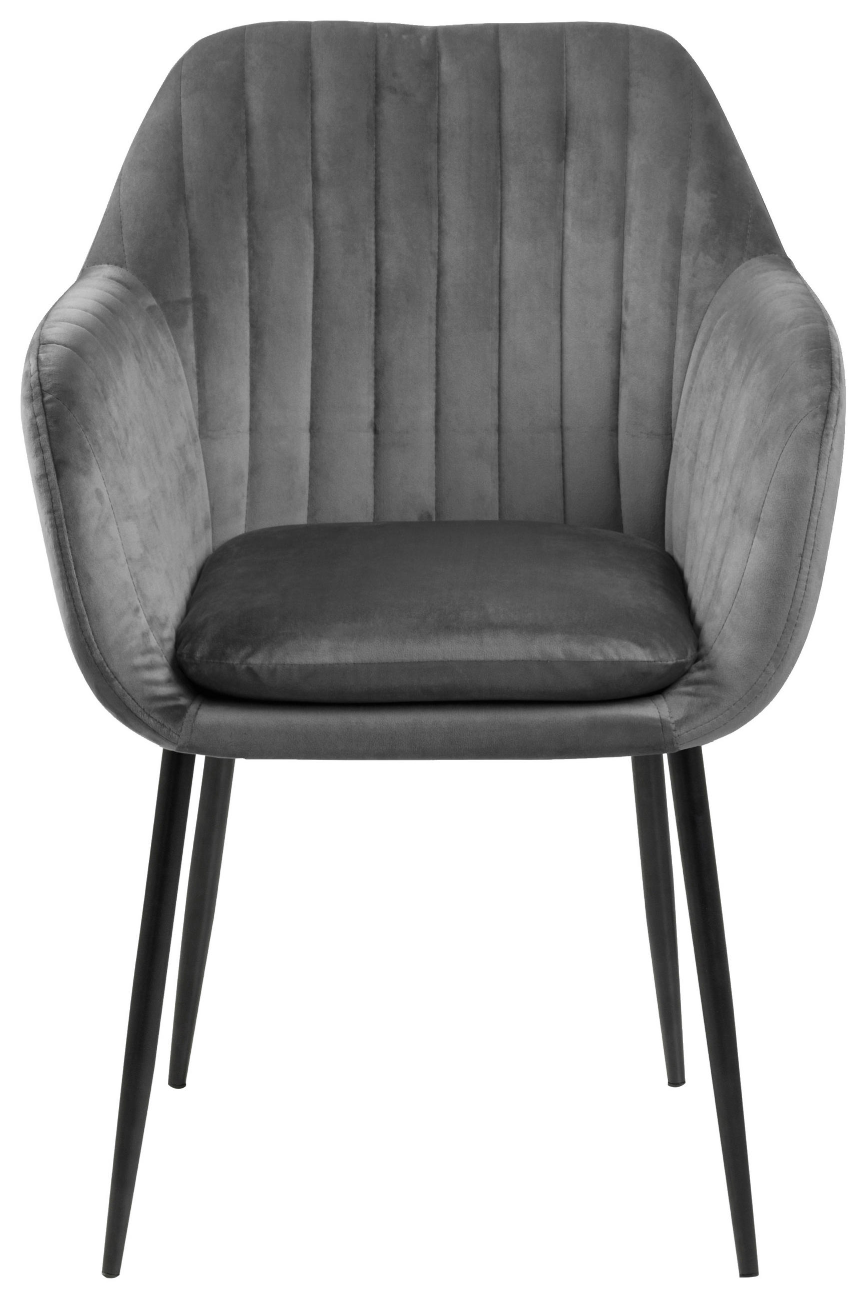 ŽIDLE S PODRUČKAMI, velur, černá, tmavě šedá - černá/tmavě šedá, Trend, kov/textil (57/83/59cm) - Ambia Home