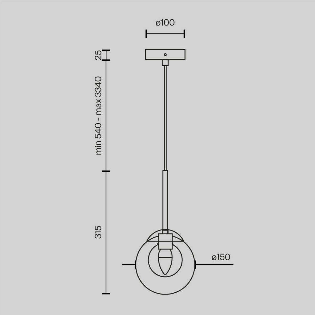 PENDELLAMPA Basic form 15/334 cm  - guldfärgad, Design, metall (15/334cm) - MAYTONI
