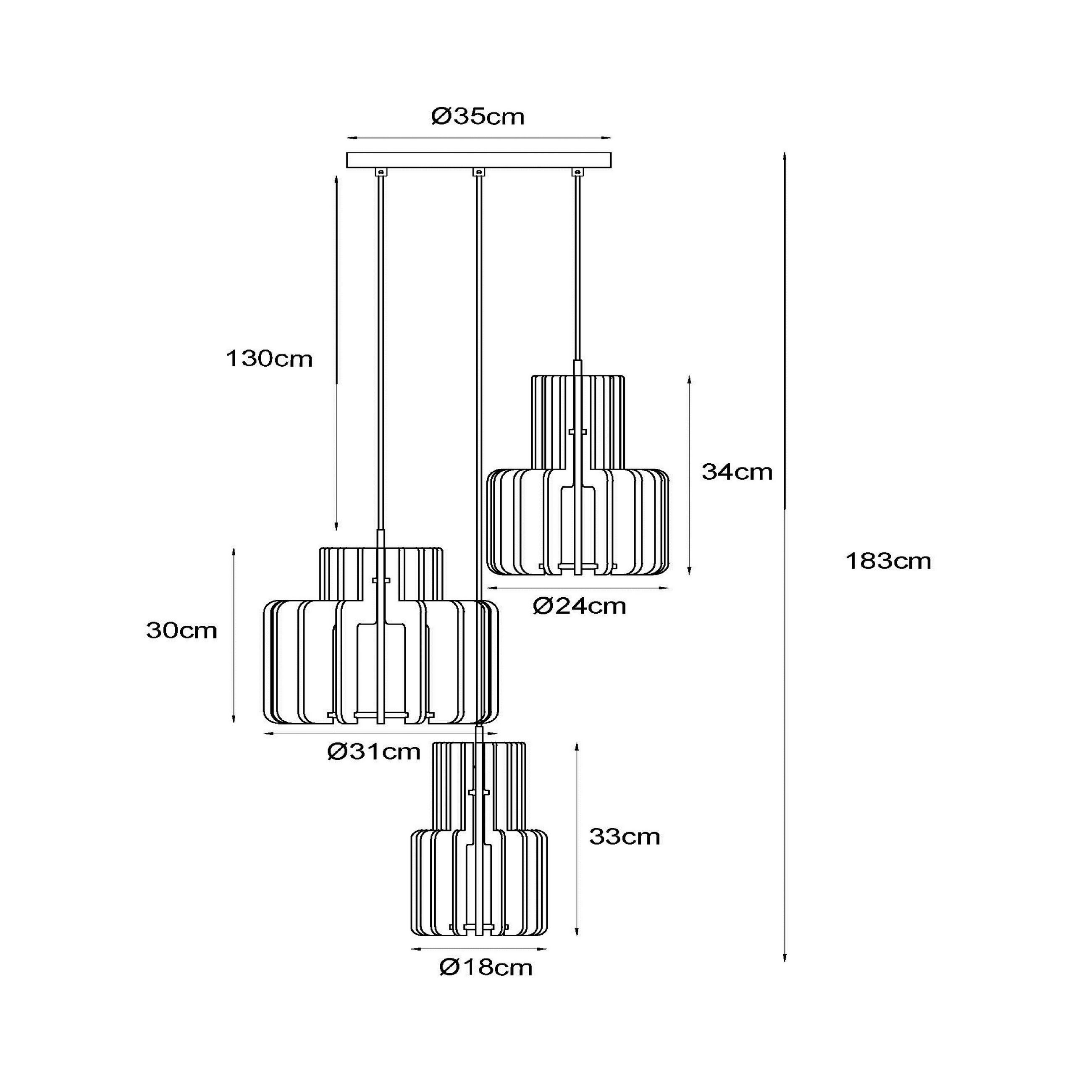 Thumbnail - Lucide Hängeleuchte Rollo, Orange, Weiß, Textil, zylindrisch,zylindrisch, 50x150x50 cm, RoHS, Reach, Europäischer Sicher...