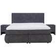 BOXSPRINGBETT 180/200 cm  in Dunkelgrau  - Dunkelgrau/Schwarz, KONVENTIONELL, Kunststoff/Textil (180/200cm) - Voleo