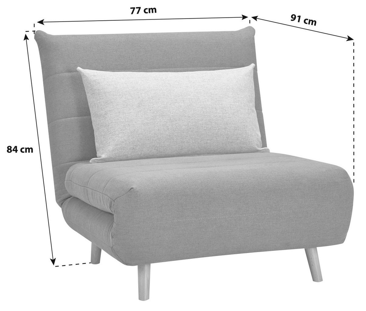 SCHLAFSESSEL Webstoff Blau, Grau    - Blau/Naturfarben, MODERN, Holz/Kunststoff (77/84/91cm) - Livetastic