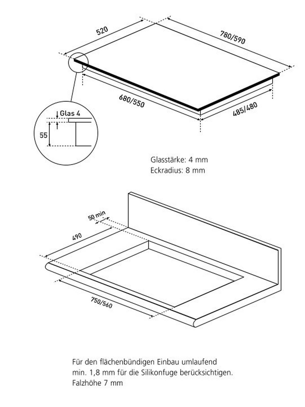 INDUKTIONSKOCHFELD FLI660  - Schwarz, Basics, Glas (55,0/52,0/5,5cm) - Oranier