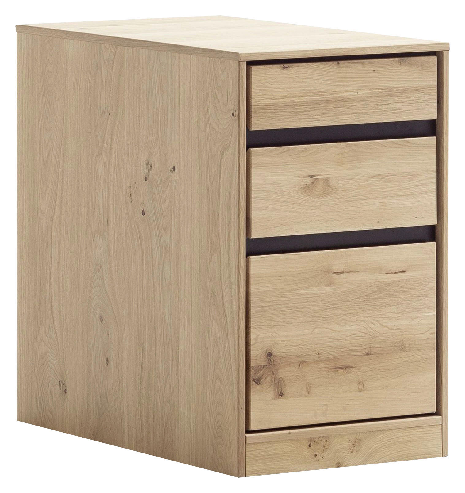 ANSTELLCONTAINER Asteiche furniert, massiv Eiche Bianco  - Eiche Bianco, KONVENTIONELL, Holz/Holzwerkstoff (45/76/80cm) - Linea Natura