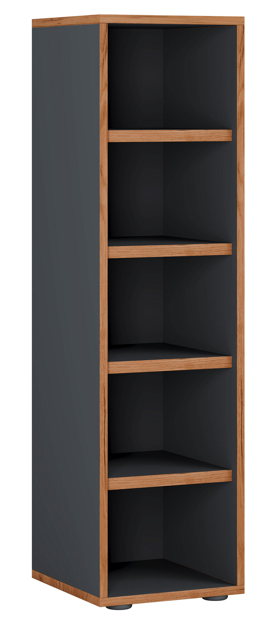 SCHUHREGAL Anthrazit, Honigeiche  - Honigeiche/Anthrazit, Design, Holzwerkstoff/Kunststoff (30/110/33cm) - MID.YOU