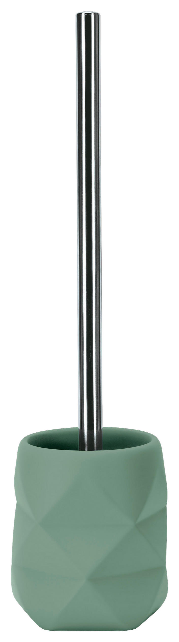 WC-BÜRSTENGARNITUR Kunststoff  Kunststoff   - Salbeigrün/Alufarben, Design, Kunststoff/Stein (10,6/39cm) - Kleine Wolke