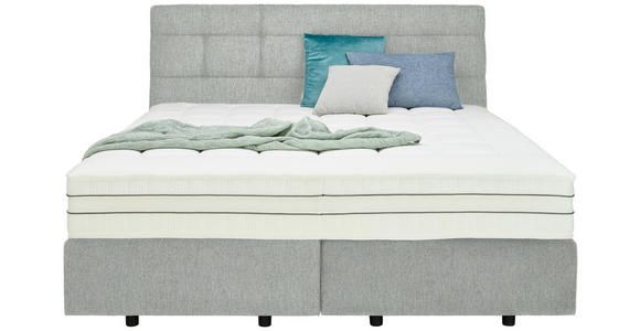 BOXSPRINGBETT 180/200 cm in Hellgrau - Hellgrau/Schwarz, Design, Kunststoff/Textil (180/200cm) - Esposa