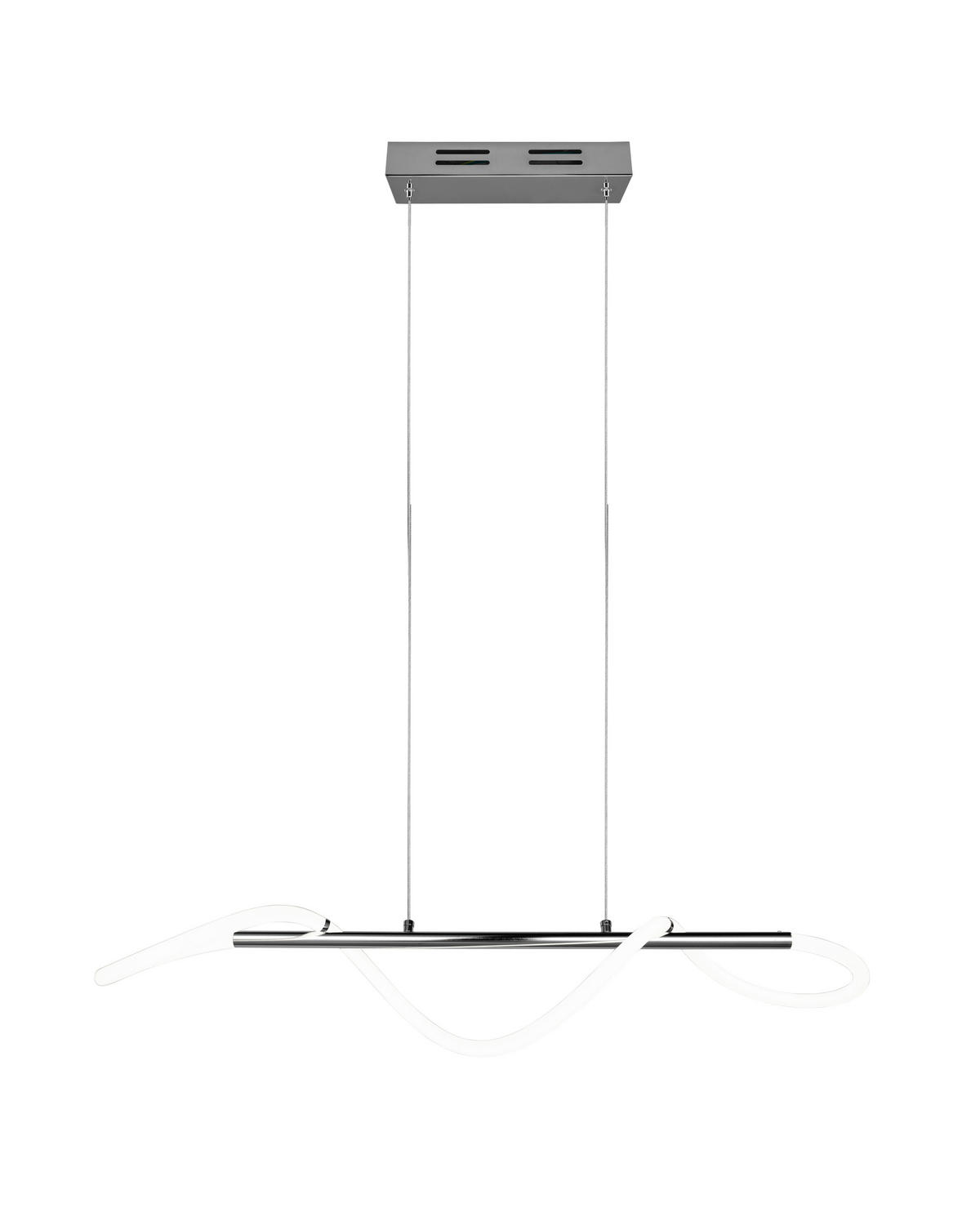 LED FÜGGESZTÉK - krómszínű/fehér, Basics, műanyag/fém (105/150/34cm)
