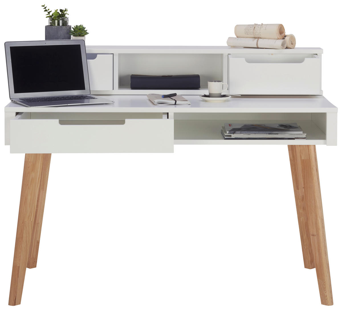 SCHREIBTISCH 120/60/72 cm  in Weiß, Eichefarben  - Eichefarben/Weiß, LIFESTYLE, Holz/Holzwerkstoff (120/60/72cm) - Stylife