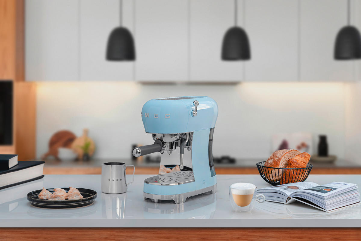 ESPRESSOMASCHINE 50's Style  - Pastellblau, Trend, Kunststoff (14.9/33.0/32.9cm) - SMEG