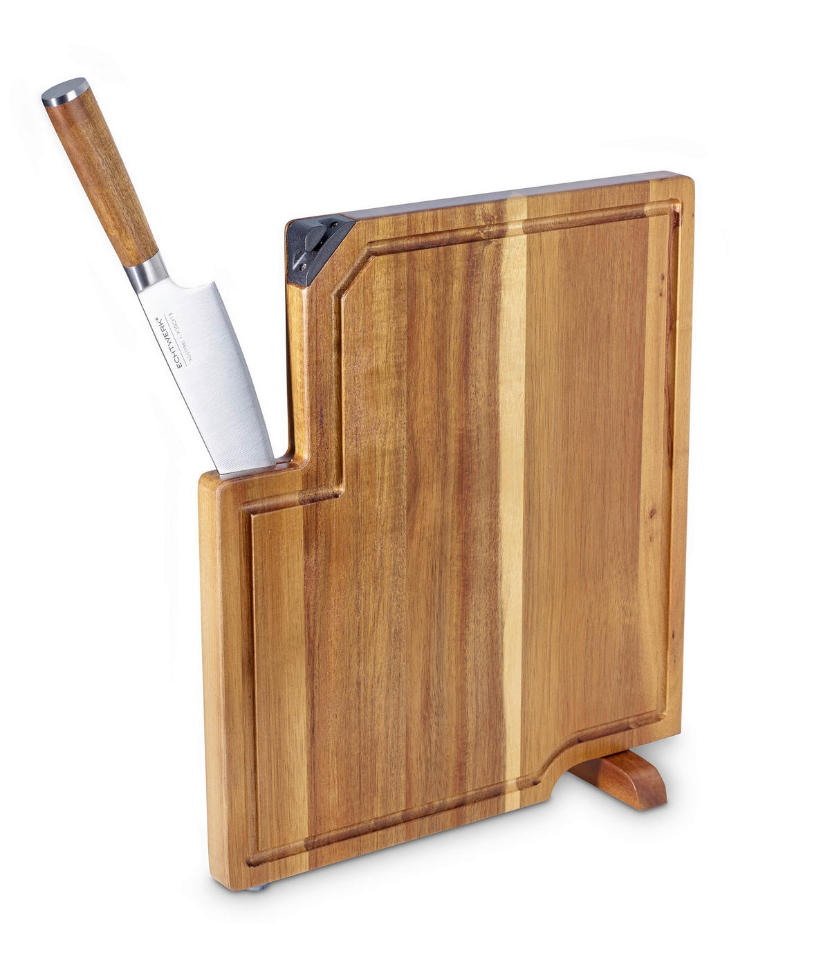 MESSERBLOCK 2-teilig  - Braun, Trend, Holz/Metall (35,8/41,5/3,5cm) - Echtwerk