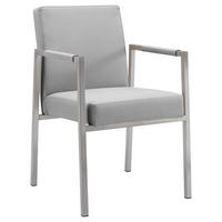 GARTENSTUHL Grau, Edelstahlfarben  - Edelstahlfarben/Grau, Design, Textil/Metall (63,5/87/55cm)