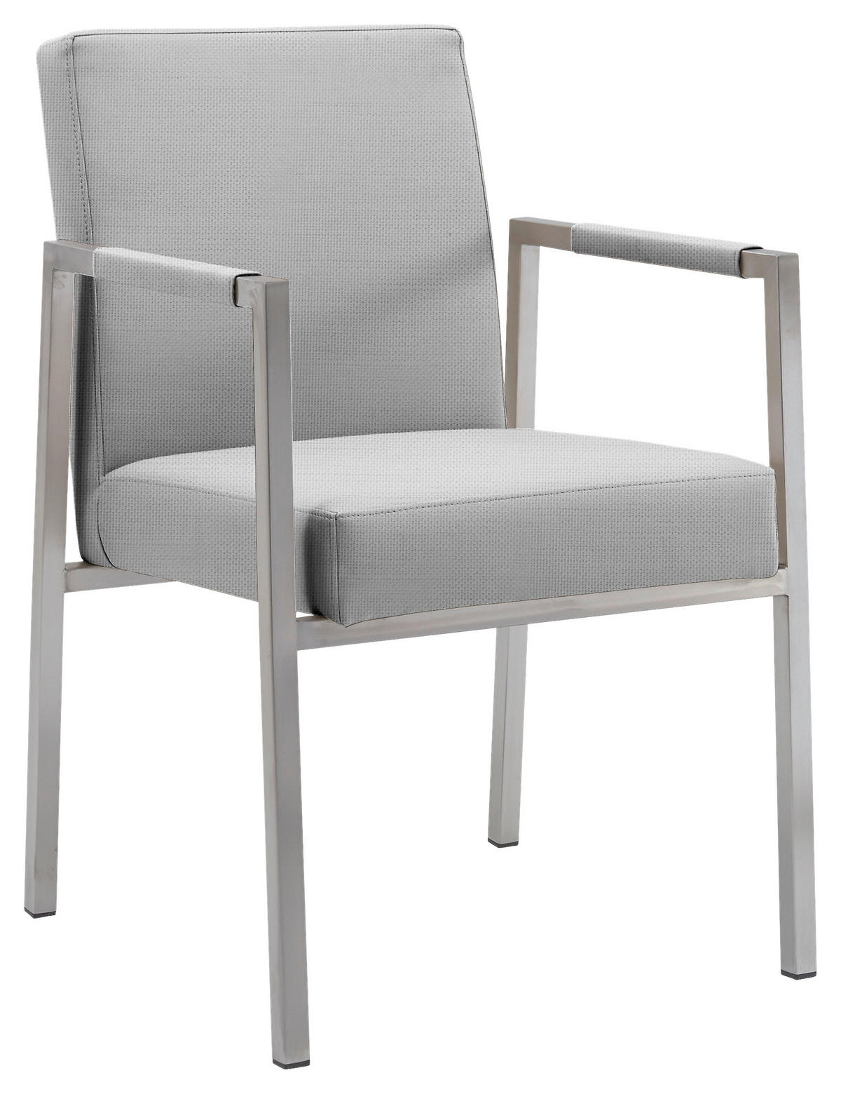 GARTENSTUHL Grau, Edelstahlfarben  - Edelstahlfarben/Grau, Design, Textil/Metall (63,5/87/55cm)