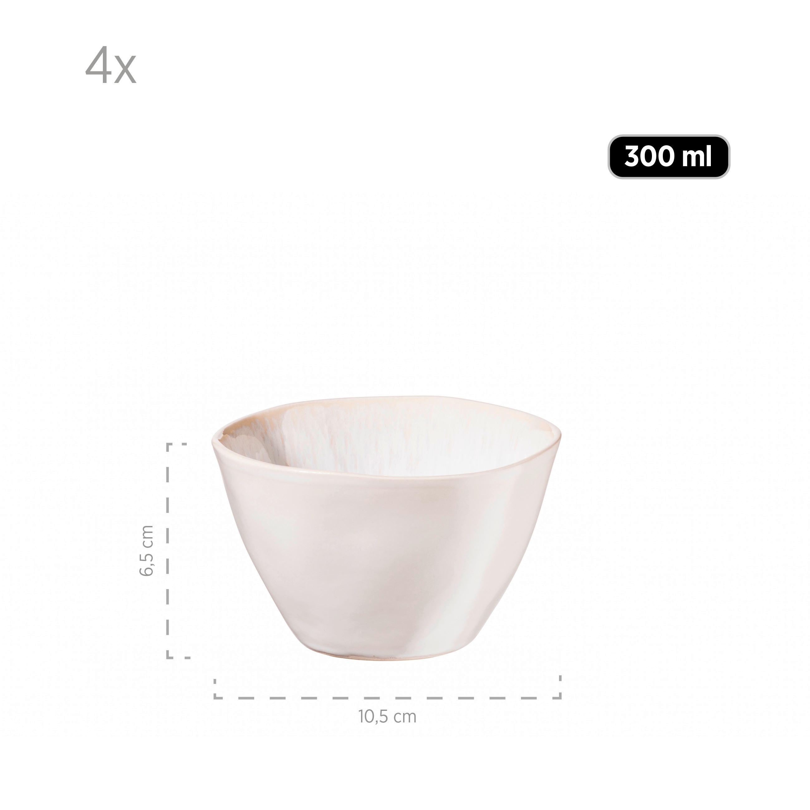 Thumbnail - Mäser Schüsselset Frozen, Weiß, Keramik, 9-teilig, rund, 26x7.5x26 cm, Essen & Trinken, Geschirr, Schalen & Schüsseln, S...