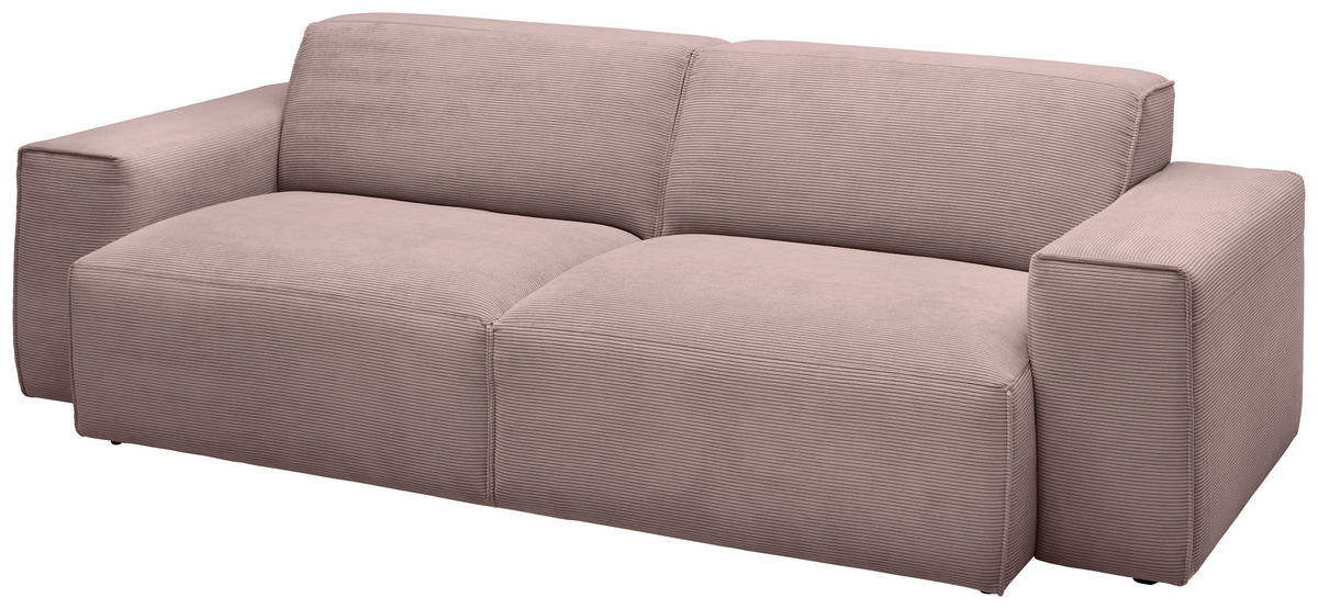 3-SITZER-SOFA Cord Altrosa  - Schwarz/Altrosa, Design, Kunststoff/Textil (236/71/101cm) - Pure Home Lifestyle