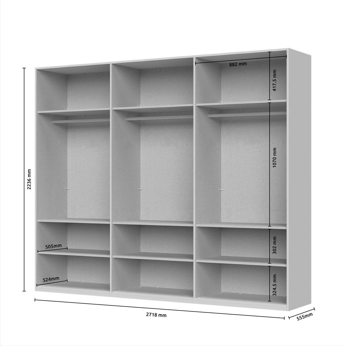 ORMAR SA KLASIČNIM VRATIMA  272/224/56 cm  - Dizajnerski, staklo/metal (272/224/56cm)
