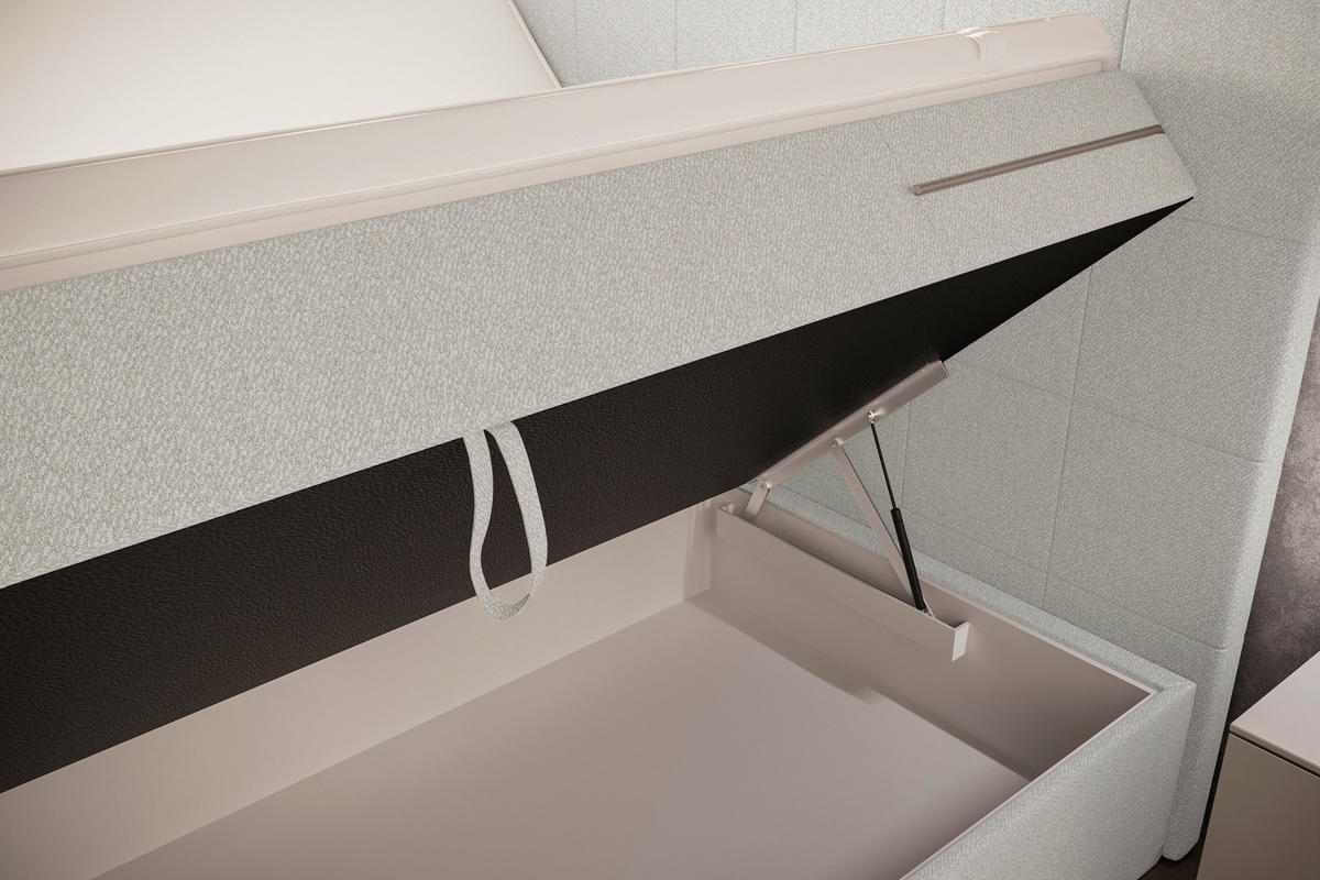 BOXBETT 160/200 cm  in Hellgrau  - Hellgrau, KONVENTIONELL, Kunststoff/Textil (160/200cm) - Boxxx