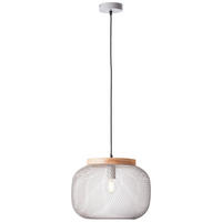 PENDELLEUCHTE 39/113 cm    - Hellgrau/Kieferfarben, Basics, Holz/Metall (39/113cm) - Brilliant