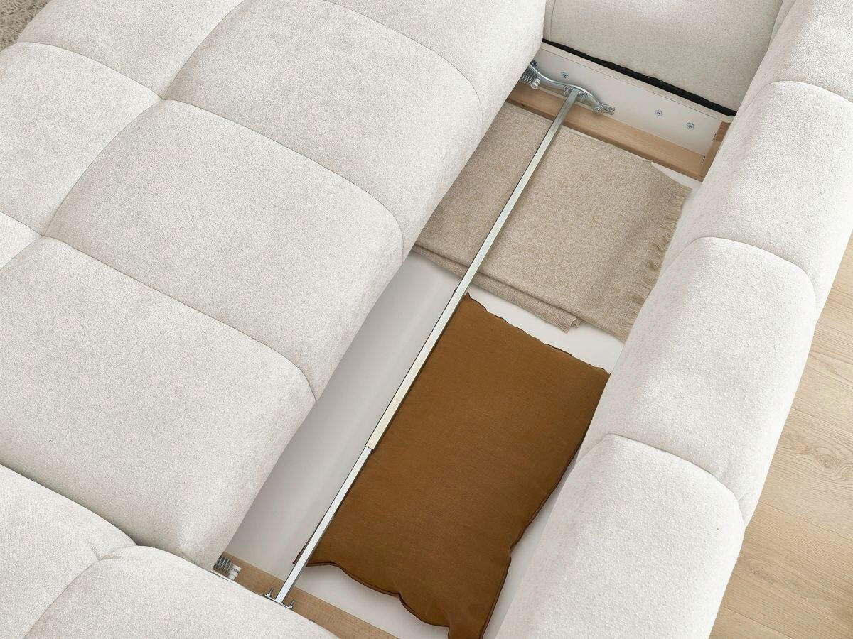 ECKSCHLAFSOFA EVEREST  mit Rücken echt Struktur Weiß  - Schwarz/Weiß, MODERN, Kunststoff/Textil (180/318cm) - Livetastic