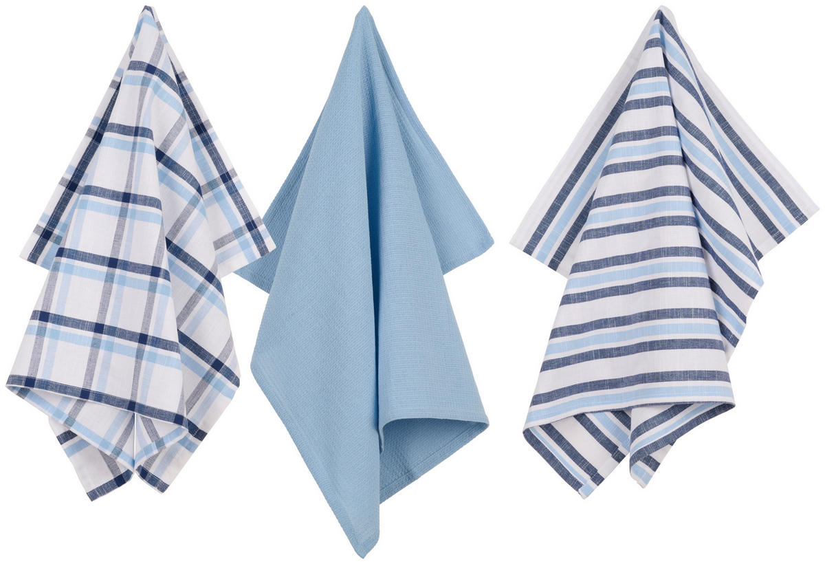KONYHARUHASZETT 3 részes kék  - kék, Design, textil (50/70cm) - Esposa