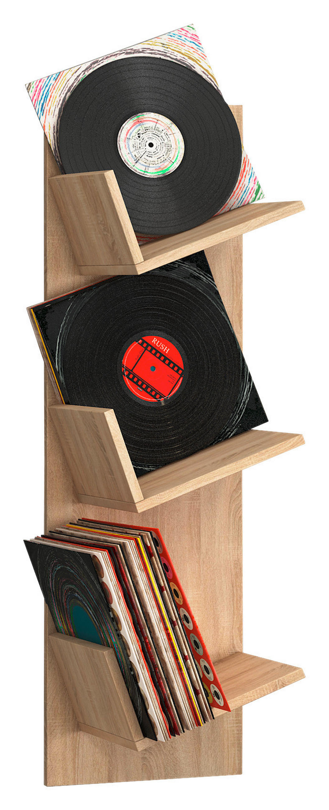 SCHALLPLATTENREGAL Sonoma Eiche  - Sonoma Eiche, KONVENTIONELL, Holzwerkstoff (33/106,5/25,6cm) - MID.YOU