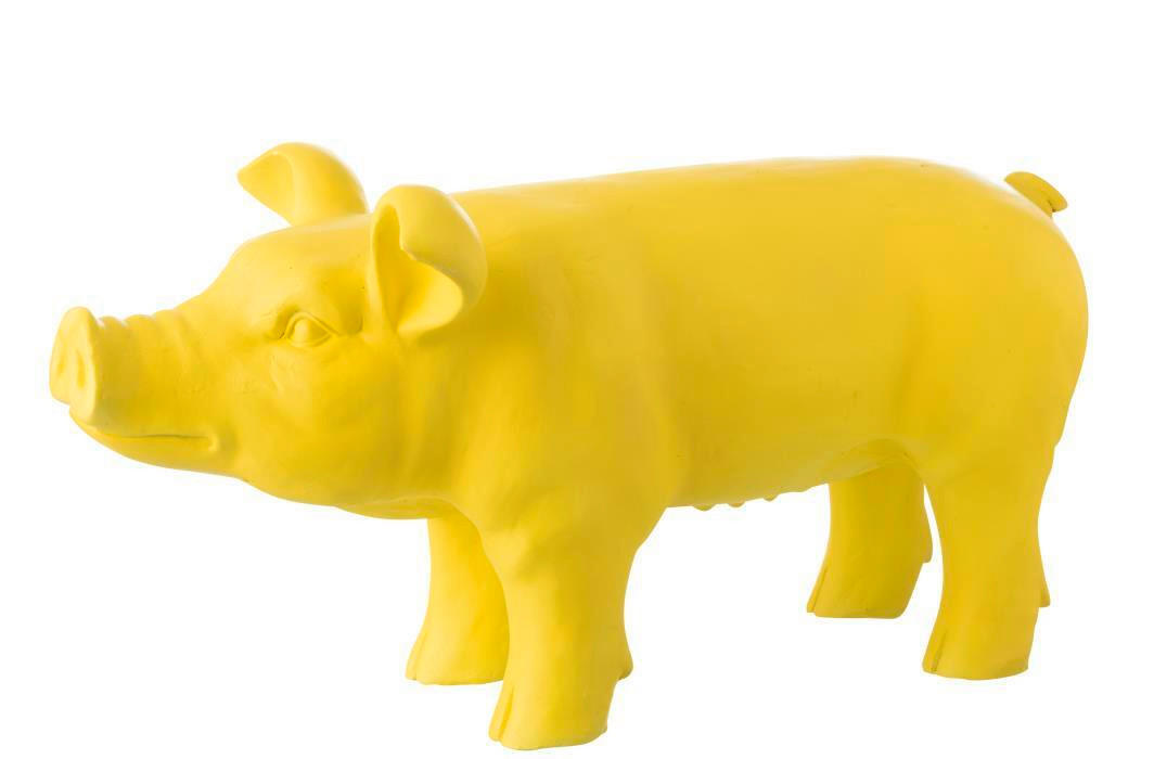 DEKOSCHWEIN - Gelb, Basics, Kunststoff (66/31/34cm)