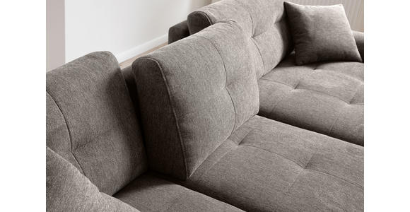 ECKSOFA in Mikrofaser Braun  - Chromfarben/Braun, MODERN, Kunststoff/Textil (276/193cm) - Hom`in