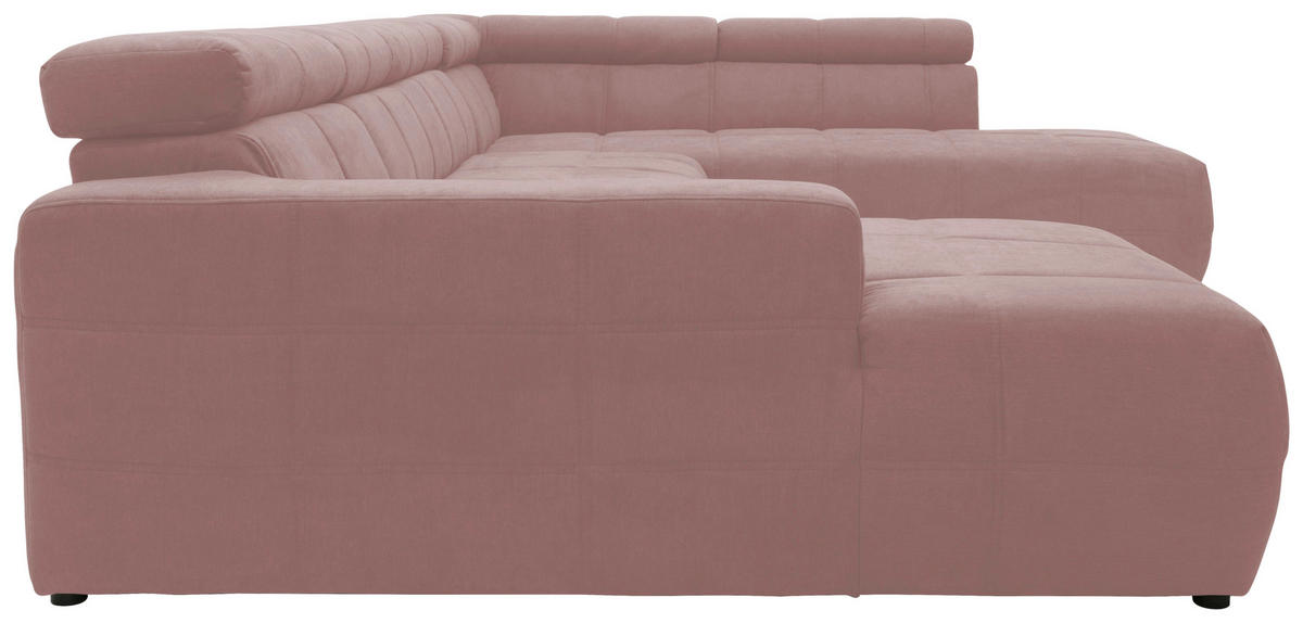 WOHNLANDSCHAFT in Mikrofaser Rosa  - Schwarz/Rosa, Design, Kunststoff/Textil (175/359/228cm) - MID.YOU